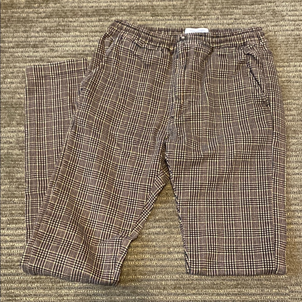 Urban Outfitters Brown Chinos Lightweight Check Pattern